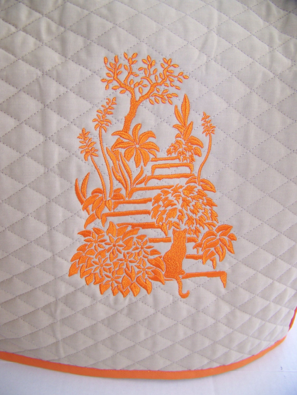 Quilted Embroidered Kitchen Aid Artisan Stand Mixer Cover tilt