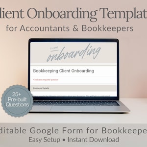 Bookkeeping Client Onboarding Google Form Template: Accountant Intake Questionnaire (Digital Download)