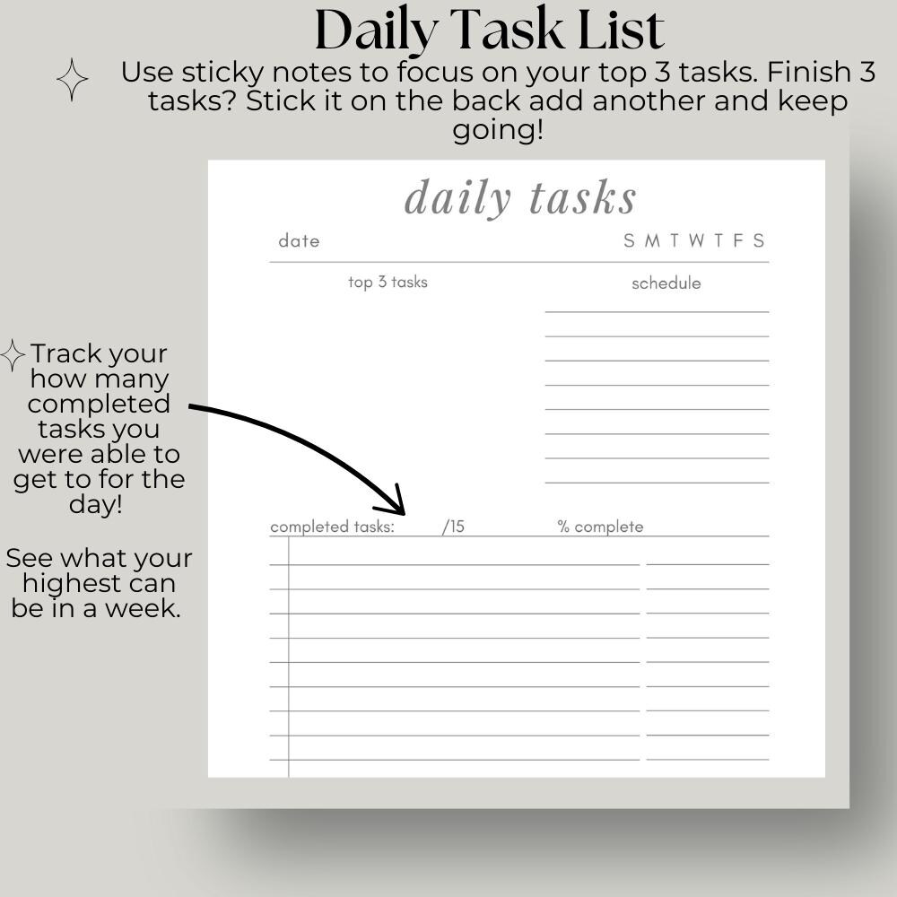 Task Note Bundle Templates With Client Notes, Productivity Planner ...