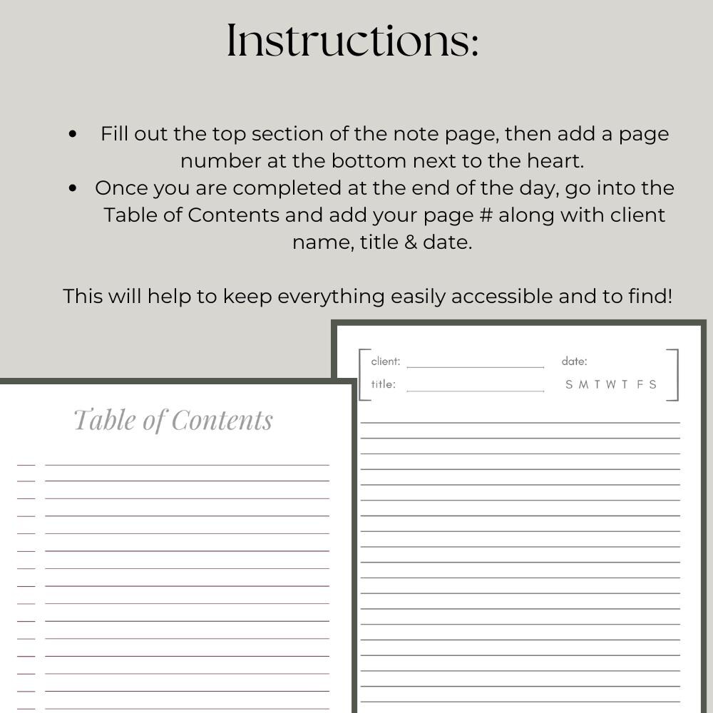 Task Note Bundle Templates With Client Notes, Productivity Planner ...