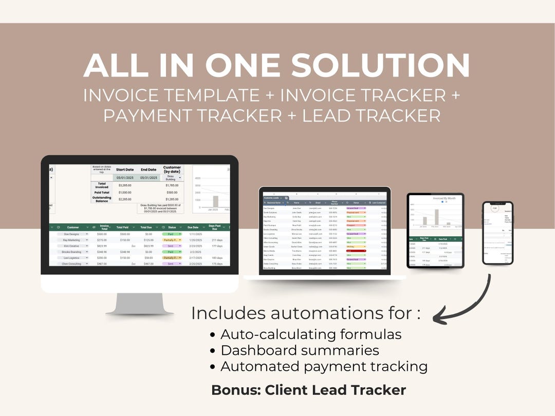 Invoice Template and Payment Tracker: Google Sheets Invoicing Bundle ...