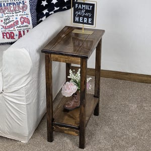 End Table wood with bottom shelf, Handmade - Choose size and color