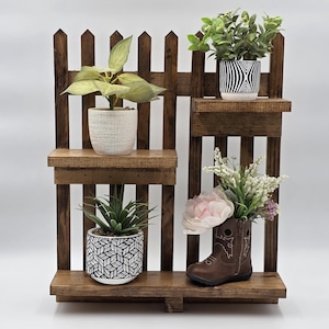 Plant shelf wall mounted Picket fence display shelf