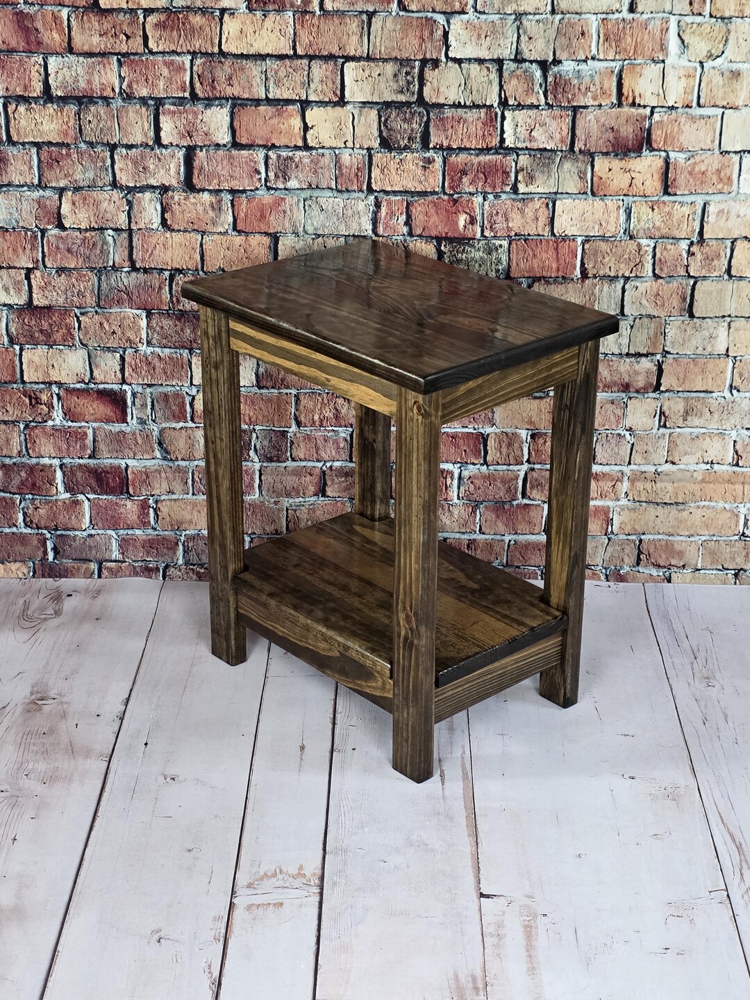 Rustic End Table Wood: Hand Crafted - Etsy