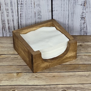 Cocktail napkin holder, wood napkin tray, farmhouse table napkin holder, bar decor, restaurant decor, home decor, rustic wood napkin holder