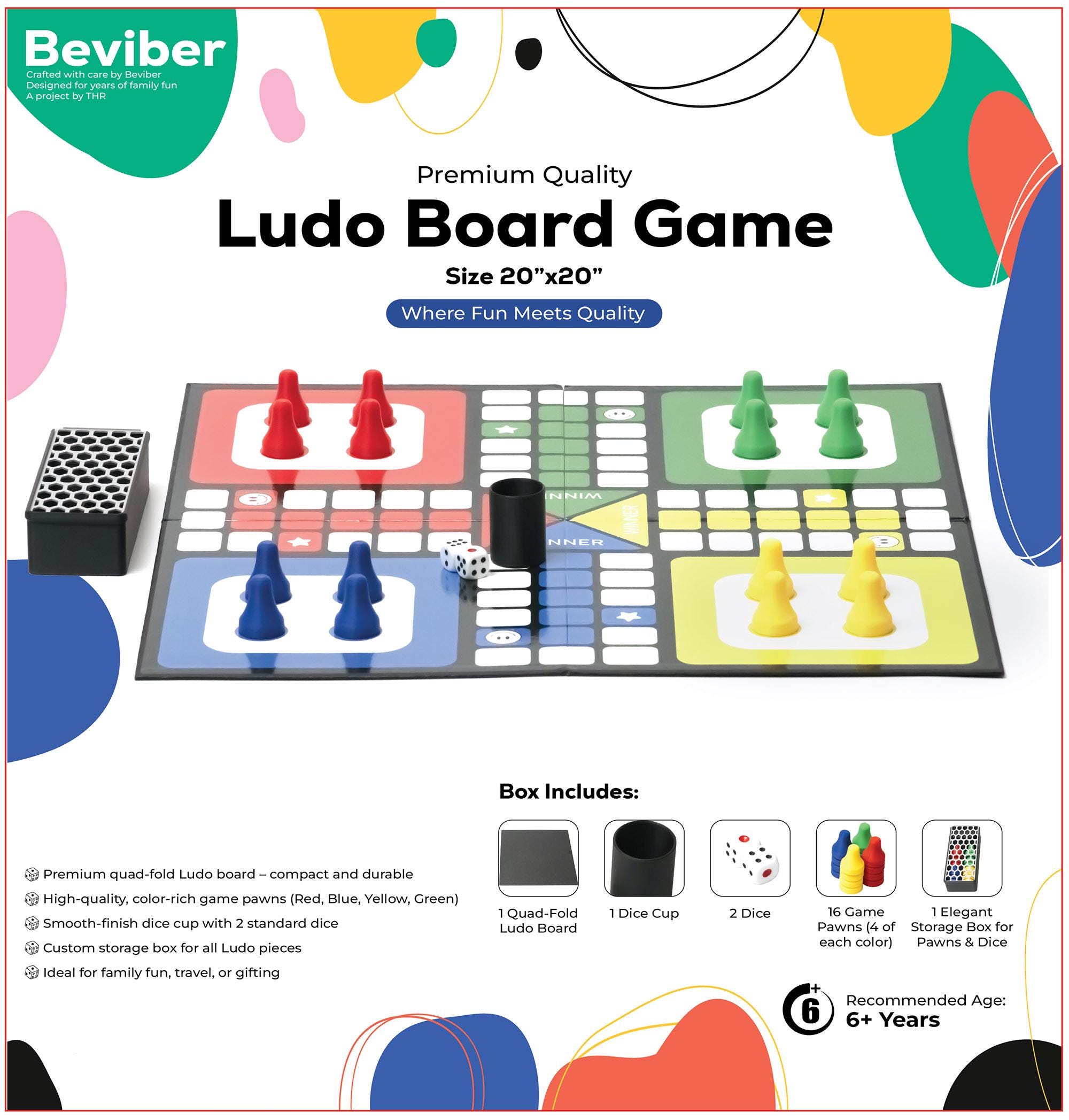 Premium Ludo Board Game Set – Quad Fold 20