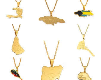 Haiti Bahamas Barbados Eritrea Jamaica Nigeria St. Kitts and Nevis Africa Necklace