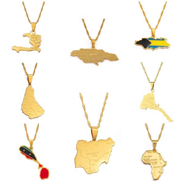 Haiti Bahamas Barbados Eritrea Jamaica Nigeria St. Kitts and Nevis Africa Necklace
