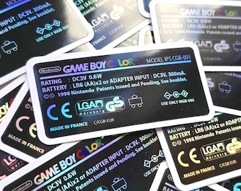 Game Boy Color Back Sticker Holographic Label IPS