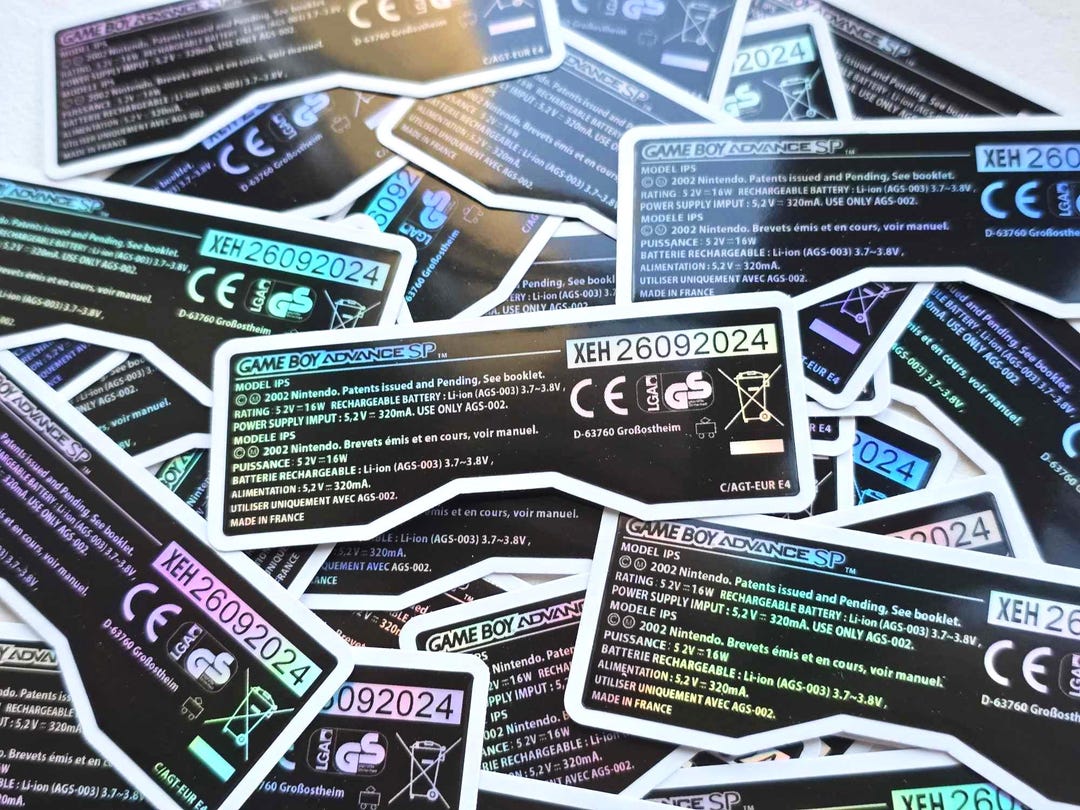 Game Boy Advance (GBA SP) Back Sticker Holographic Label IPS - Etsy