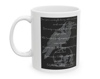Tazza con poesia di Edgar Allan Poe Raven - Citazioni letterarie, regalo perfetto per gli amanti di Poe, il sogno degli amanti del corvo, gli amanti del caffè o del tè, regalo unico