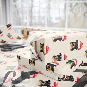 Bernadoodle Christmas Wrapping Paper | Holiday Puppy Pattern