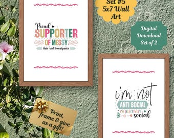 Funny Sarcastic Saying Art Prints: Set #8, Humorous Home Decor (Digital Download)