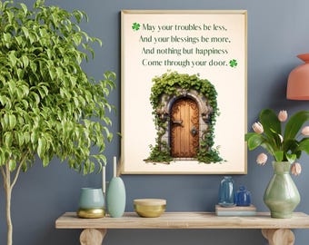 Irish Blessing Door Print: St. Patrick's Day Decor (Digital Download)