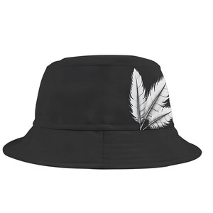 Whimsical Feather Bucket Hat: Indie Vibe Unisex Fashion, Urban Streetwear for Trendsetters