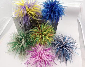 Bunte Federbrosche – Handgemachte flauschige Federbrosche für Kleider, Mützen, Taschen & Fotoshooting Styling