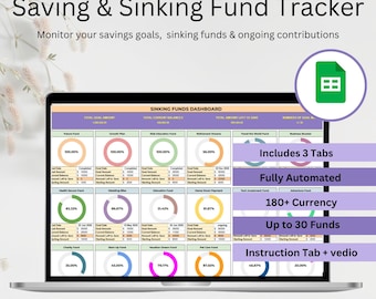 Spreadsheet financiëntracker, besparingentracker, financiële organisator Spreadsheetsjabloon contante besparingen, werkbladtracker, Google Spreadsheets