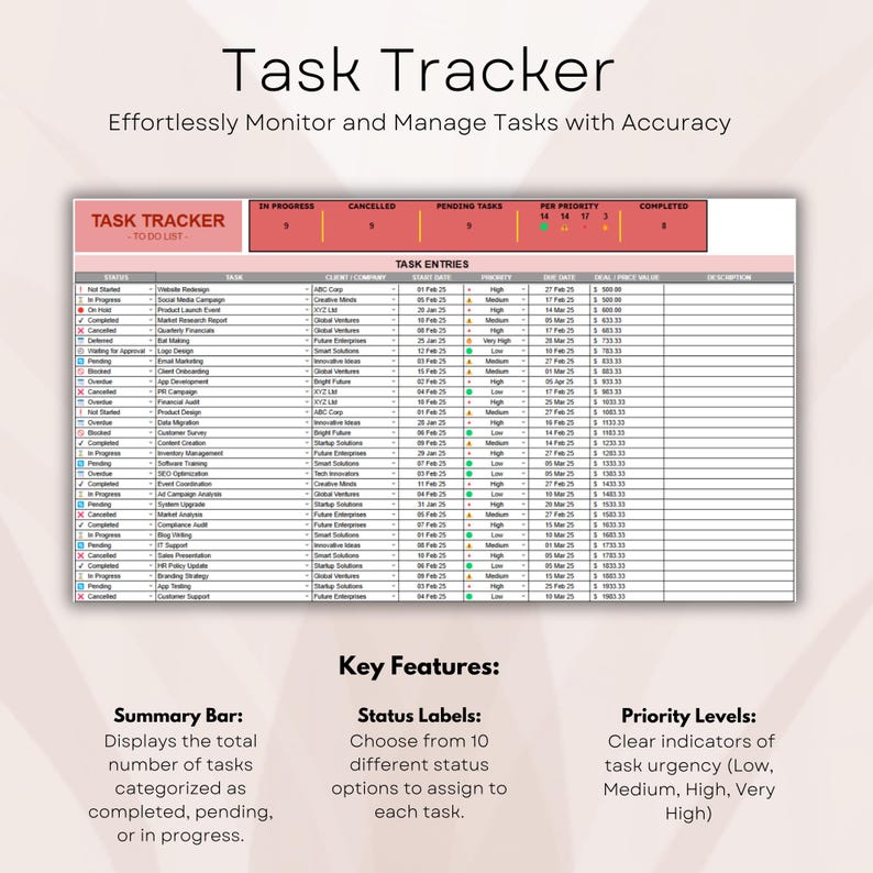 Assignment Tracker, Business Planner, Checklist Template, Daily Planner, Daily Schedule, Daily To Do List, Digital To Do List, Task Tracker, To Do List, To Do List Template, Weekly Planner, Task Management, Productivity Tool