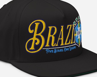 Brasilien Fußball bestickt Snapback Hut, Brasilien Fußball Fan Geschenk, Fifa Fußball Fan Merchandise {Kostenlose Personalisierung}