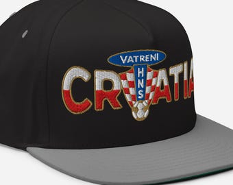 Croatia Soccer Embroidered Snapback Hat, Vatreni Football Fan Gift, FIFA Soccer Fan Merchandise {Free Personalization}