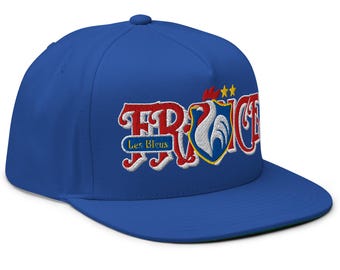 France Soccer Embroidered Sports Snapback Hat, Les Bleus France Football Apparel Gift, France Soccer Merch {Free Personalization}