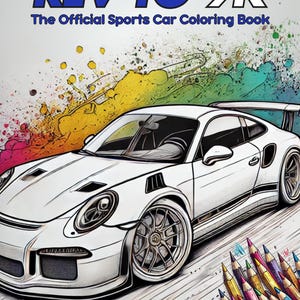 Libro para colorear de coches deportivos para niños/BMW, Porsche, Honda, Acura, Toyota/Coches JDM/Descarga digital imprimible para niños y adultos/