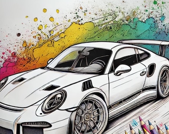 Sports Car Coloring Book for Kids| BMW, Porsche, Honda, Acura, Toyota | JDM Cars | Printable Digital Download for Kids & Adults |