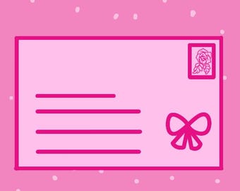 Utskrivbara, redigerbara, grundläggande mallar för brev och kuvert (flickinspirerad design)