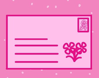 Utskrivbara, redigerbara, grundläggande mallar för brev och kuvert (mors dag-inspirerad design)