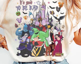 Retro Disney Villains Shirt, It's Good To Be Bad, Ursula Evil Queen Cruella Shirts, Disney Halloween Tee, Oogie Boogie Bash, WDW Halloween