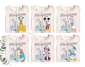Personalized Retro Disney Trip 2026 Family Shirts, Family Vacation 2026 Tees, Disneyworld 2026 Shirt, Mickey And Friends Disney Castle Shirt