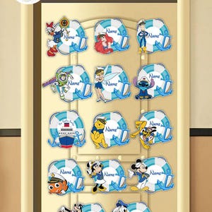 Custom All Disney Characters Cruise Magnets, Mickey & Friends Toy Story Princess Stitch Disney Cruise Line Magnet, Family Cruise Door Magnet