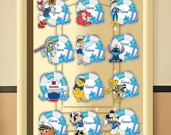 Custom All Disney Characters Cruise Magnets, Mickey & Friends Toy Story Princess Stitch Disney Cruise Line Magnet, Family Cruise Door Magnet