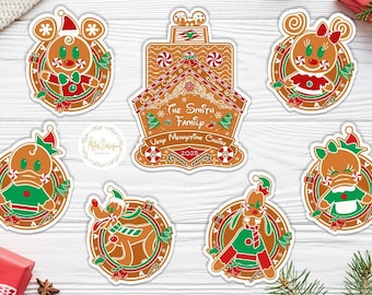 Personalized Disney Gingerbread Christmas Family Ship Magnet, Mickey And Friends Christmas 2025 Cruise Door Magnet, Disney Cookie Magnets