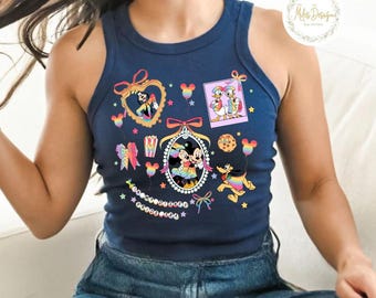 Coquette Bow Disney LGBT Baby Tee Crop Tank, Disney LGBT Rainbow Pride Month 2025 Shirt, Human Rights, Disneyland Pride Nite 2025 Tee