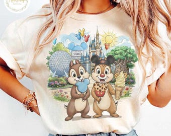 Funny Chip And Dale Disneyland Snack Shirt, Chip Dale Double Trouble Baby Tee, Magic Kingdom Family Comfort Colors Shirts, Disney Crop Tank