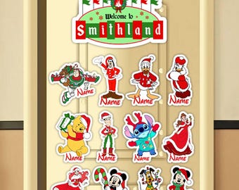 All Characters Disney Christmas Cruise Magnet, Mickey & Friends Toy Story Stitch Star Wars Princess Xmas Magnet, Very Merry Time Cruise
