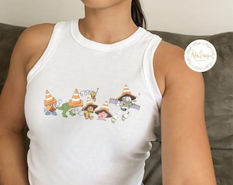 Coquette Toy Story Crop Tank, Toys Crossing Shirts, Toy Story Baby Tee Crop Top, Retro Disney Toy Story T-shirt, Disney Family Trip Tees