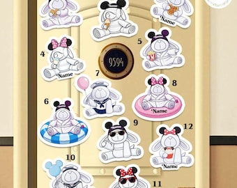 Custom DCL Towel Animal Magnet, Family Name Cruise Magnet, Disney Cruise Family Magnet, Disney Cruise Trip 2026 Magnet,Cruise Stateroom Door