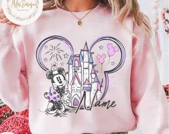 Hand Drawn Disney Minnie Mouse Castle Shirt, Magic Kingdom Family Shirt, Vintage Disney Shirt, Disneyland Shirt, Magical Kingdom,Disney Trip