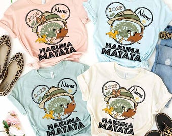 Personalized Disney Animal Kingdom T-Shirts, Hakuna Matata Shirt, Lion King Shirt, Simba Timon Pumbaa, Disney Family Shirts,  Vacation 2025