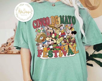 Vintage Mickey and Friends Cinco De Mayo Shirt, Retro Mexico Fiesta Family Trip Matching Shirts, Mexican T-shirt, Mexican Holiday Tee