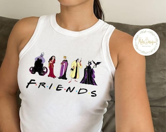 Disney Villains Baby Tee Crop Tank, Comfort Colors Disney Evil Queen Tee, Retro Disney Villains Characters Shirt, Evil Friends Shirt, Ursula