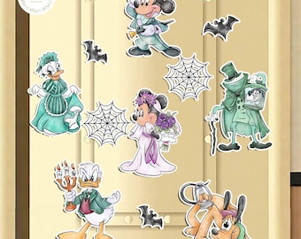 Personalized Mickey and Friends Haunted Mansion Halloween on the High Seas Disney Cruise Magnet, Halloween Family Cruise Ship Stateroom Door