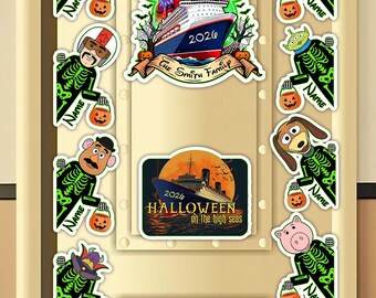 Personalized All characters Mickey & friends Skeleton, Toy Story Stitch Pumpkin Disney Cruise Line, Halloween on the High Seas 2026 Magnets