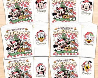 Custom Disney Very Merry Christmas Shirt, Custom Disney Christmas All Characters Shirt, Disney Family Christmas Shirt, Christmas Group Shirt