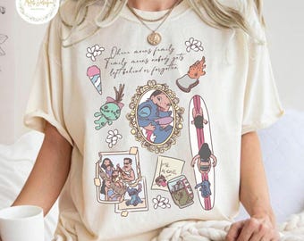 Retro Disney Stitch T-Shirt, Theme Park Outfit, Stitch and Lilo Inspired Tee, Disney Ohana Family Means Tee, Stitch Baby Tee Crop Tank