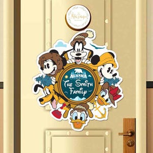 Personalized Mickey & Friends Disney Alaska Cruise Magnet, Disney Wonder Magnet, Alaska Trip 2025, Disney Family Cruise Ship Stateroom Door