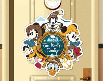 Personalized Mickey & Friends Disney Alaska Cruise Magnet, Disney Wonder Magnet, Alaska Trip 2025, Disney Family Cruise Ship Stateroom Door
