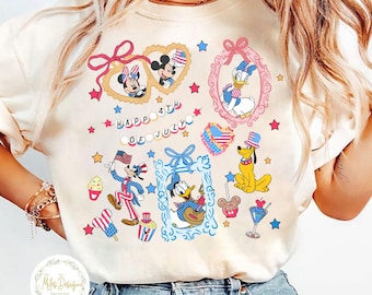 Retro Coquette Bow Disney 4th Of July Shirt, Happy 4th of July Tee, Mickey 4th Of July, Mickey Patriotic Tee, Disney USA Shirt, Independence